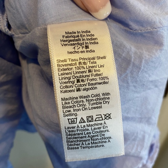 J Crew Palermo Smocked Waist Linen Dress S - Picture 7 of 9